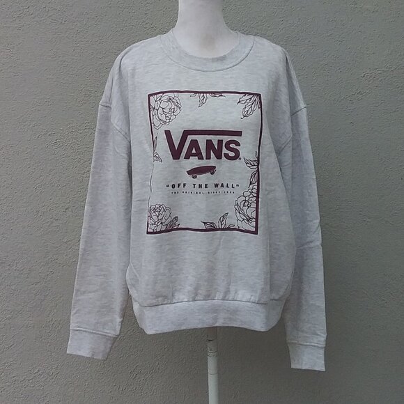 Vans Other - VANS Sweatshirt Unisex Med Gray Burgandy Crewneck Pullover Graphic California